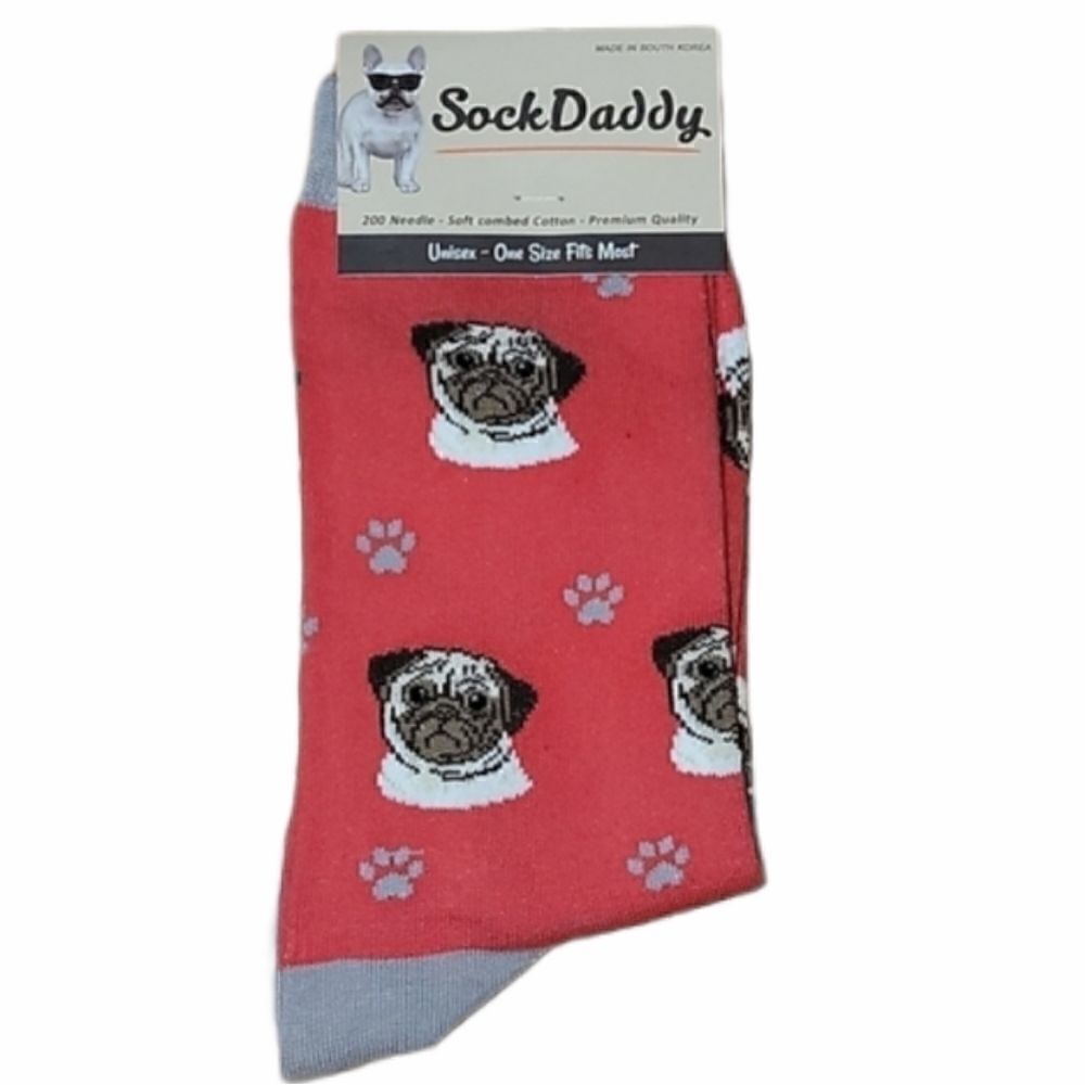 SOCK DADDY PUG CREW SOCKS -  NWT